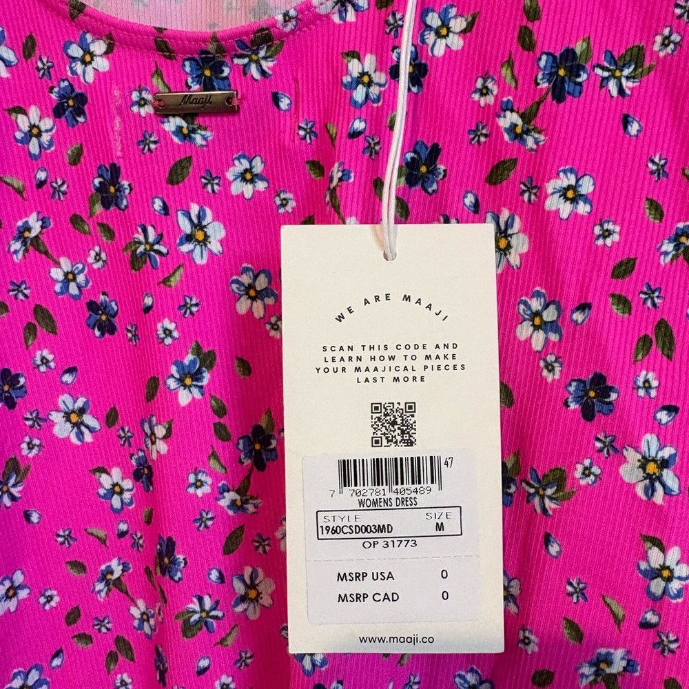 Maajii Vibrant Pink Floral Dress - Picture 8 of 8